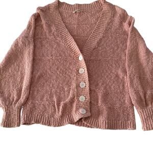 Spell & The Gypsy Collective Pearl on Pearl Knit Cotton Cardigan pink XS